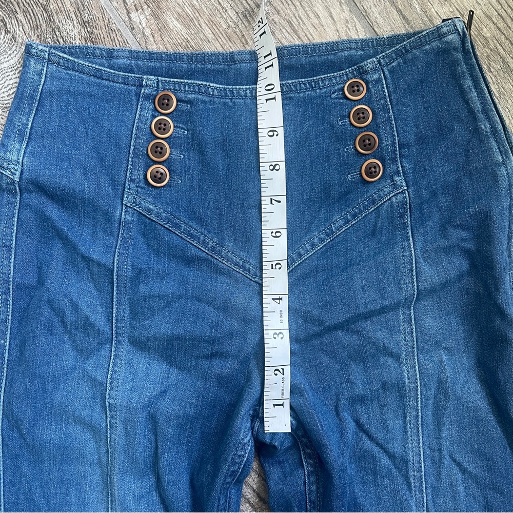 Anthropologie Pilcro and the Letterpress Blue Flare Wide Leg Jeans, Women’s 27 - Picture 4 of 11